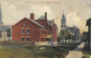 Court House County Jail Big Rapids Michigan 1910c postcard
