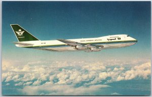 Airplane SAUDIA-Saudi Arabian Airlines Boeing 747-168B Int'l Flights Postcard