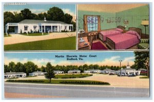 Stafford Virginia VA Postcard Martin Sherwin Motor Court Multiview 1960 Vintage