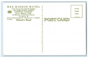 c1960 Max Moskos Motel West Colfax Avenue Denver Lakewood Colorado CO Postcard