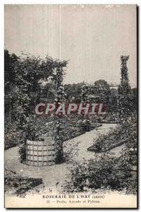 Postcard Old Rose Garden of Hay (Seine) Well Arcade and Pylon