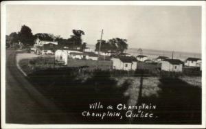 Champlain Quebec Villa de Champlain Cabins c1930s Real Photo Postcard