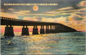 postcard Florida bridges - Sunset over Bahia Honda Bridge