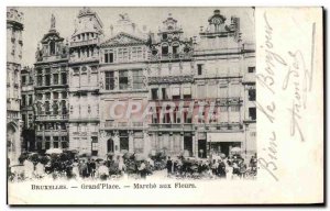 Old Postcard Brussels Grand Place Marche Aux Fleurs