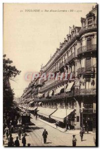 Old Postcard Toulouse Rue Alsace Lorraine