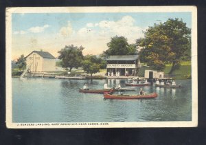 AKRON OHIO WEST RESERVOIR J BENDERS LANDING VINTAGE POSTCARD