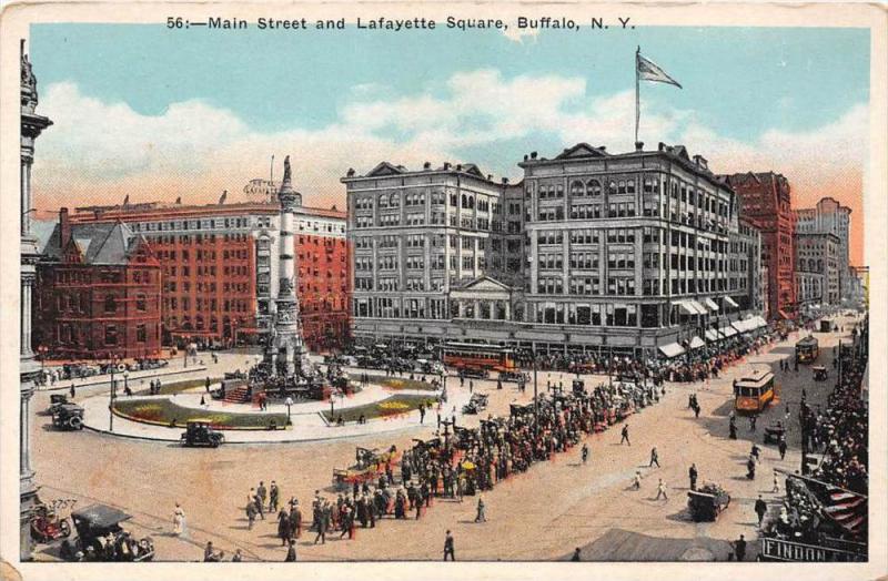 New York Buffalo   Main Street and Lafayette Square