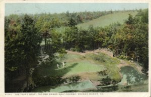 PC GOLF, IA, POCONO MANOR, GOLF COURSE, Vintage Postcard (b45765)