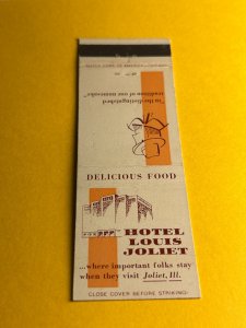 Vintage Matchbook Cover Hotel Louis Joliet - Joliet, Illinois MB182