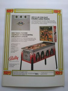 Kiss Pinball FLYER Original Bally 1979 Foldout Artwork Sheet Hard Rock Music 