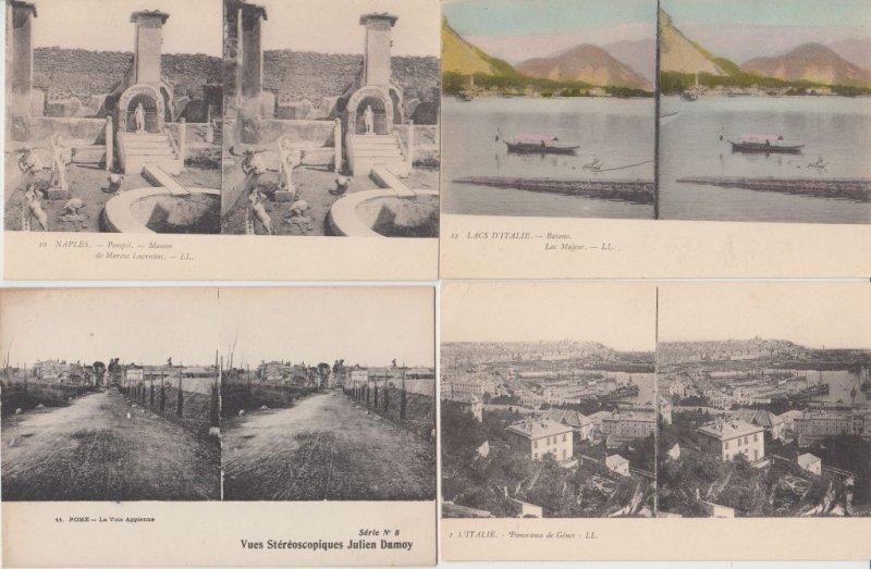 ITALY 344 Vintage STEREO Postcards pre-1940 (L5143)