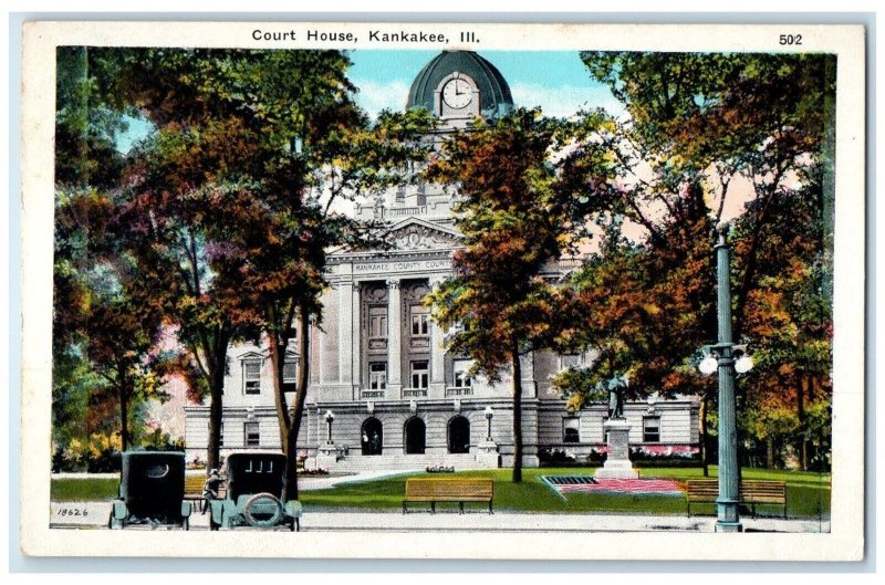 c1920 Court House Exterior Building Kankakee Illinois Vintage Antique Postcard
