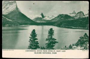 41320) MT GLACIER NATIONAL PARK Continental Divide Upper St Mary Lake Blank Back