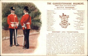 Gloucestershire Regiment Great Britain British Soldiers c1910 Postcard