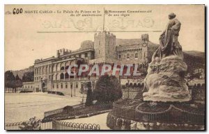 Old Postcard Monte Carlo Prince's Palace and the Commemorative Monument of 25...