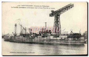 Postcard Old Boat Building Saint Nazaire of the Atlantic Lorraine completion ...