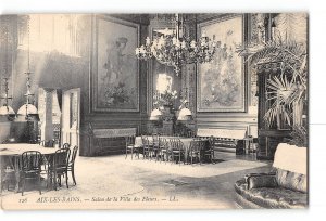 Aix-les-Bains France Postcard 1907-15 Salon de la Villa des Fleurs Interior View