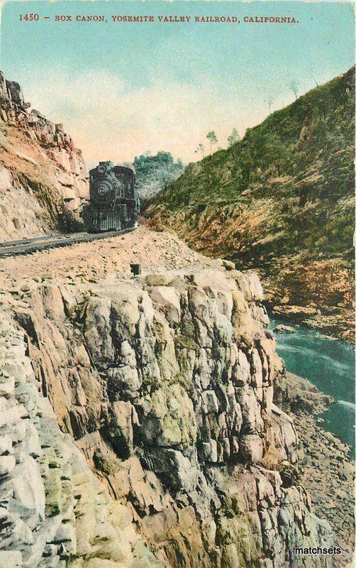C-1910 Railroad Box Canon Yosemite Valley California Mitchell postcard 7393