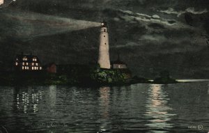 Vintage Postcard 1912 View of Lighthouse in Boston Massachusetts MA