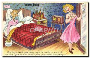 Postcard Old Humor Consolation Medecin