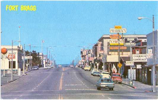 Street Scene in Fort Bragg, California, CA, Chrome