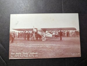 Mint USA Aviation Postcard Captain Charles Lindbergh Flight Spirit of St Louis