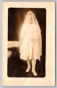 RPPC Young Girl  Studio Picture  Real Photo  c1920