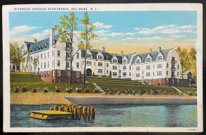 Vintage Postcard 1928 Riverside Garden Apartments Red Bank, New Jersey (NJ)