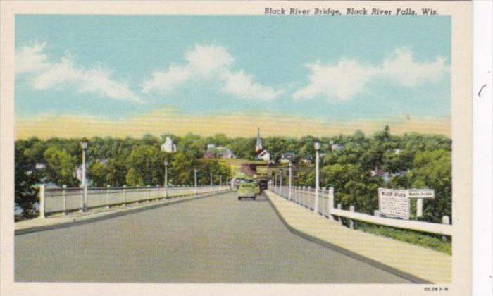 Wisconsin Black River Falls The Black River Bridge Curteich