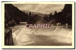 Old Postcard Bellegarde Loss of the Rhone dam Together