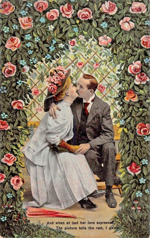 VICTORIAN ROMANCE SEQUENCE & POEM-LOT OF 3 POSTCARDS 1910s