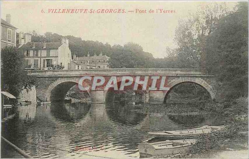 Old Postcard Villeneuve St Georges Bridge Yerres