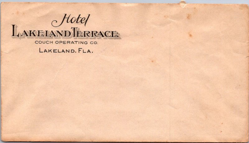 Lakeland Terrace Lakeland FLA vintage stationery envelope cachet