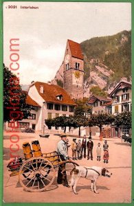 ah2300 - SWITZERLAND - VINTAGE POSTCARD Postcards - Interlaken - DOG CART-