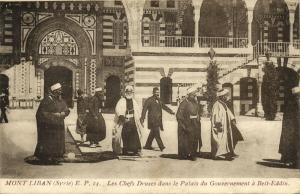 lebanon, MONT LIBAN, Beit ed-Dine, Druze Chiefs in Government Palace (1930s)