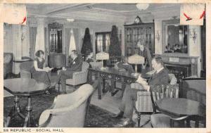 United States Lines SS Republic Social Hall Ship Interior Postcard J77783