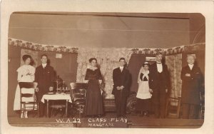 H86/ Springfield Ohio RPPC Postcard c1912 Class Play Cast Theatre Interior 146