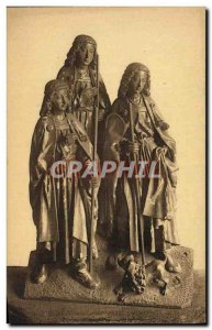 Postcard Old Hotel Bruges Gruuthuse Fragment wooden altarpiece carved and pol...