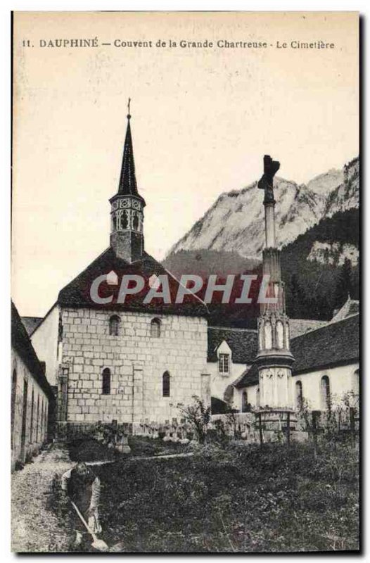 Old Postcard Dauphine Convent of the Grande Chartreuse Le Cimetiere