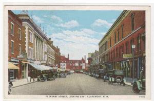 Pleasant Street Cars Claremont New Hampshire postcard