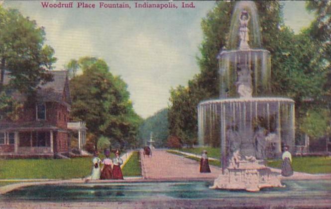 Indiana Indianapolis Woodruff Place Fountain 1909