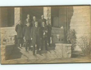 Old rppc GROUP OF PEOPLE Great Postcard AB1408