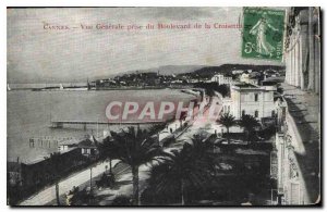 Postcard Old Cannes Vue Generale taking the Boulevard de la Croisette