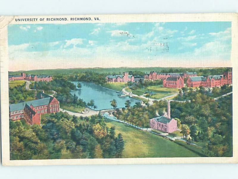 Linen AERIAL VIEW OF UNIVERSITY OF RICHMOND Richmond Virginia VA L7961