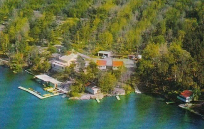 Canada Aerial View Lucky Strike Camp On Lake Nipissing Lavigne Ontario