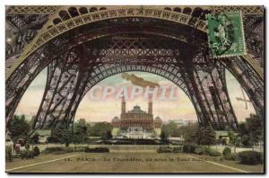 Paris - 7 - The Trocadero seen under the Eiffel Tower - Old Postcard