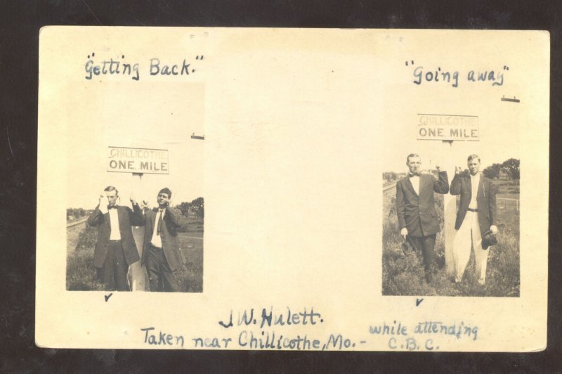 RPPC CHILLICOTHE MISSOURI HULETT BUSINESS COLLEGE STUDENTS REAL PHOTO POSTCARD