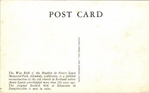 Wee Kirk Heather Forest Lawn Memorial Park Glendale CA California Postcard VTG  