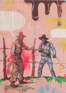 Thomas Tannenberg  PondeRosa II art postcard cowboys western motif 