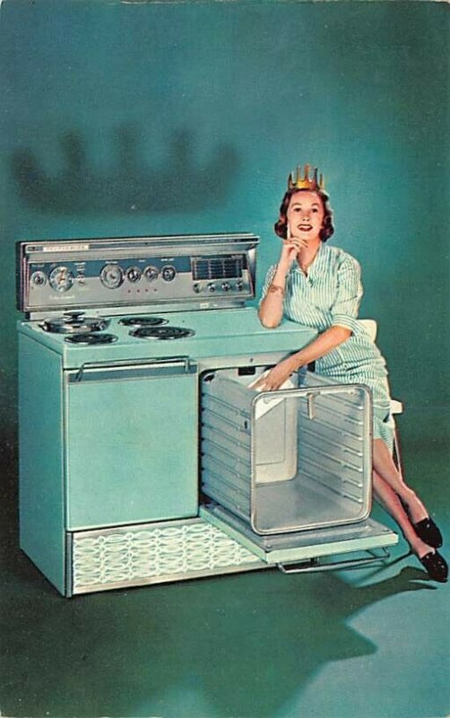 FRIGIDAIRE Pull N Clean OVEN - 1959 Advertising Postcard  